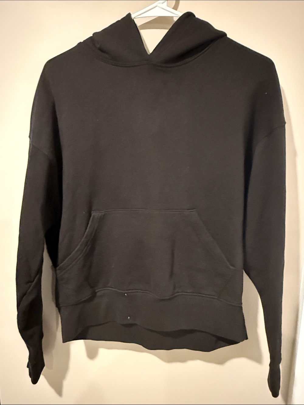 Black Hooded Pullover Sweatshirt